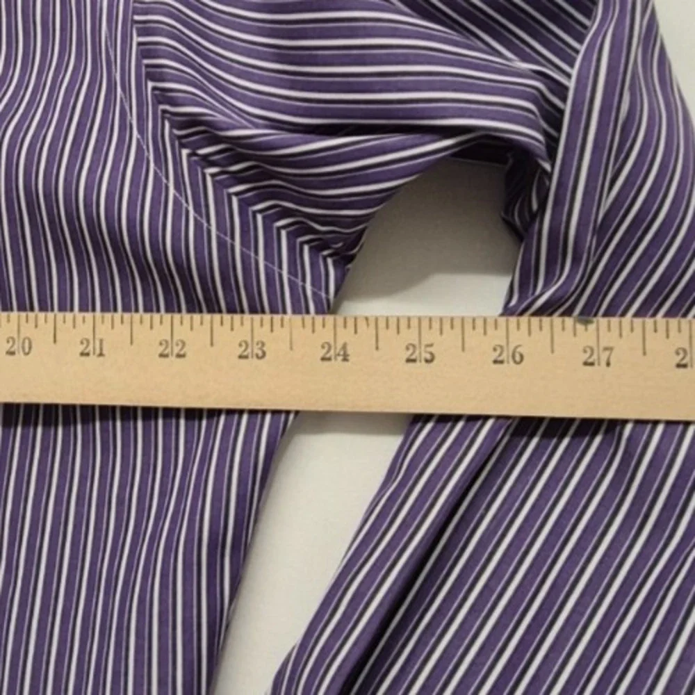 Polo Ralph Lauren Men's Micro Stripe Purple Dress Shirt Curham Classic 16 34/35‎